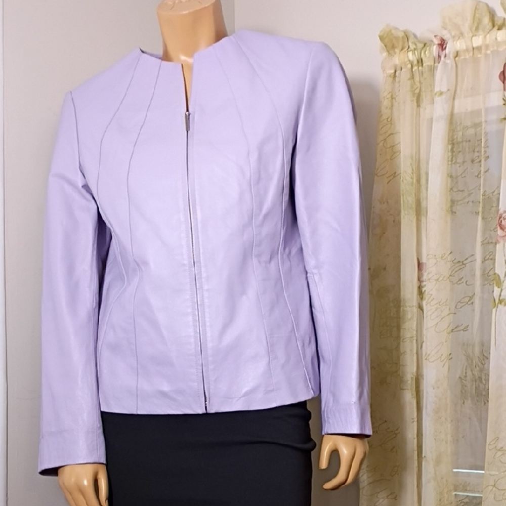 Russell Kemp Lilac Leather Women's Jacket Size 10